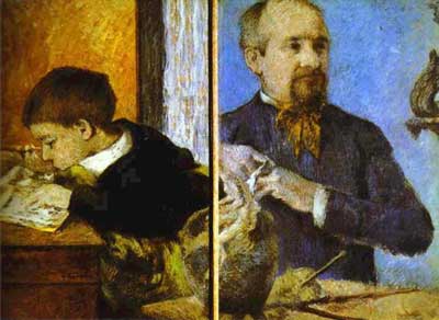 Aube the Sculptor and His Son - Paul Gauguin