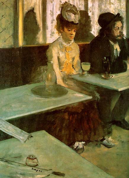 Absinthe Drinker in a Cafe - Edgar Degas
