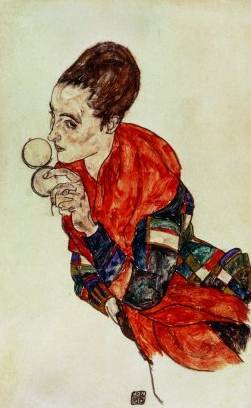 Actress Marga Boerner with Compact - Egon Schiele