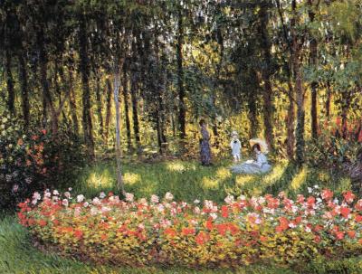 Artist's Family in the Garden - Claude Monet