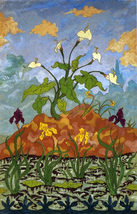 Arums, Purple and Yellow Irises - Paul Ranson
