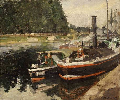 Barges at Pontoise - Camille Pissarro