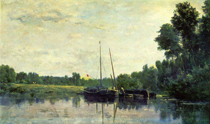 Boote auf der Oise - Charles Daubigny