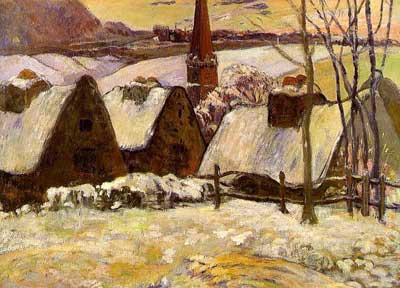Breton Village in Snow - Paul Gauguin