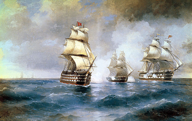 Brig "Mercury" Attacked by Two Turkish Ships - Ivan Aivazovsky
