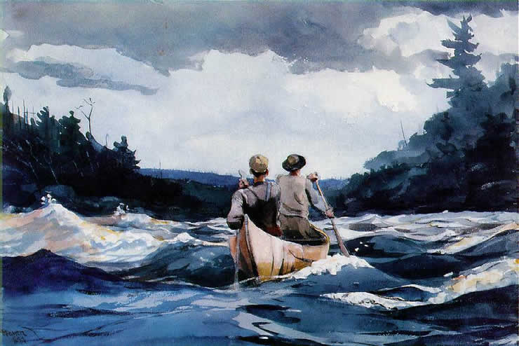 Canoe in the Rapids - Winslow Homer