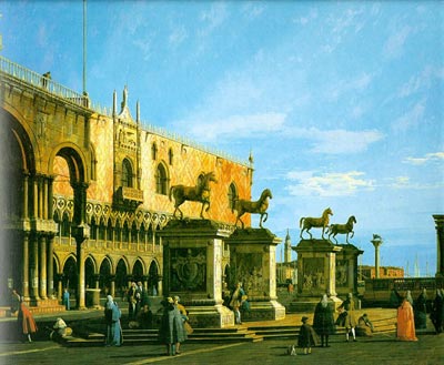 Capriccio, The Horses of San Marco in the Piazzetta - Canaletto