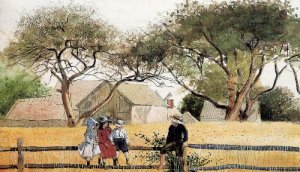 Children on a Fence - Winslow Homer