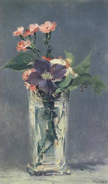 Clematis in a Crystal Vase - Edouard Manet