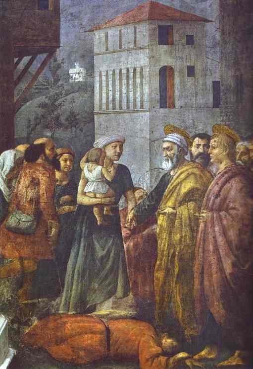 Distribution of the Goods of the Community and the Death of Ananias - Masaccio