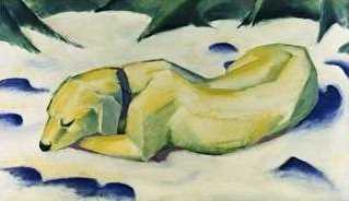 Dog Lying in the Snow - Franz Marc