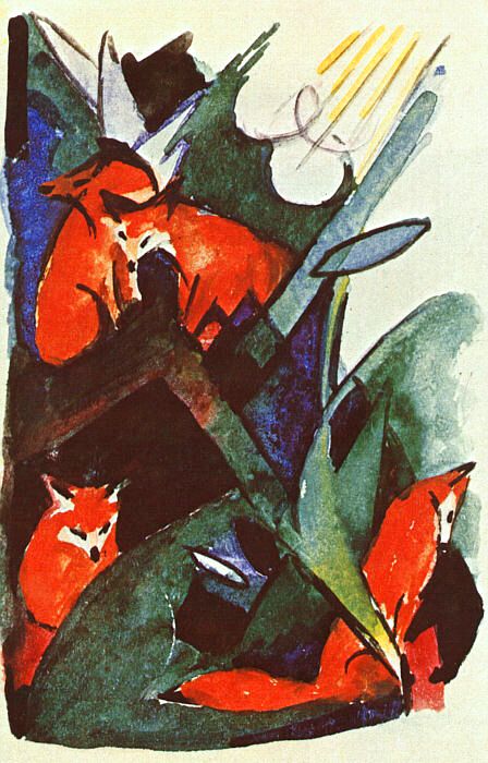 Four Foxes - Franz Marc