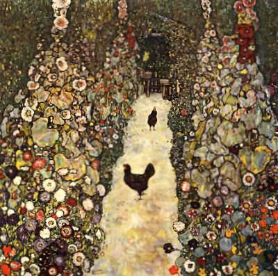 Garden Path with Chicken - Gustav Klimt
