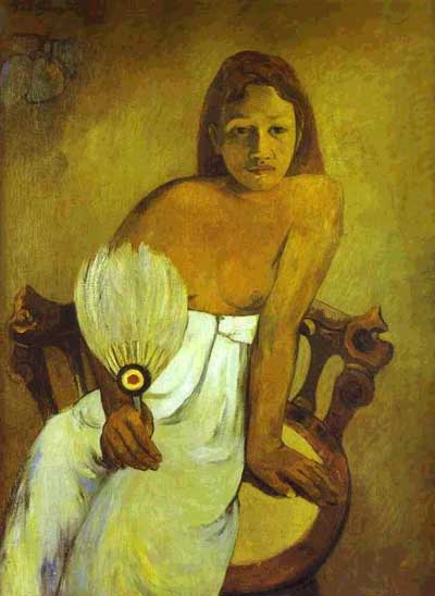 Girl with a Fan - Paul Gauguin