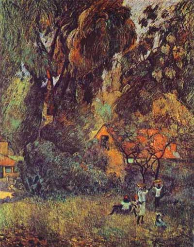 Huts under Trees - Paul Gauguin