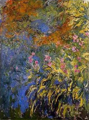 Irises by the Pond - Claude Monet
