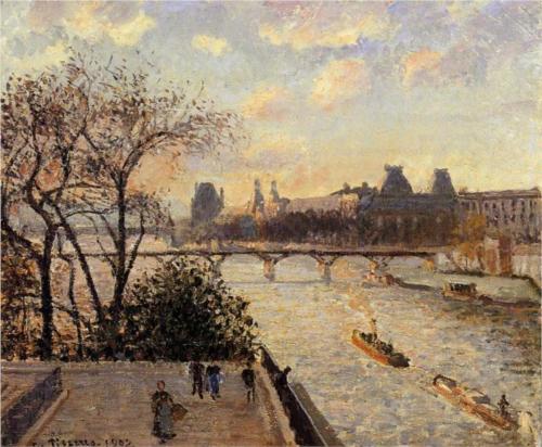 Louvre and the Seine from the Pont Neuf - Camille Pissarro