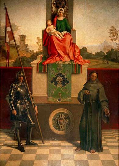 Madonna and Child Enthroned between St Francis and St Liberalis - Giorgione (Giorgio Barbarelli da Castelfranco)