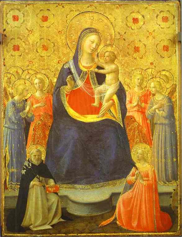 Madonna with Angels and the Saints Dominic and Catherine - Fra Angelico