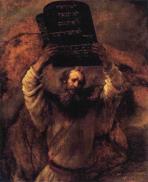 Moses Smashing the Tables of the Law - Rembrandt van Rijn