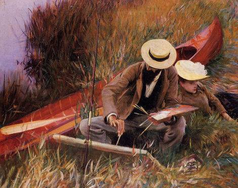 Paul Helleu Sketching with his Wife - John Singer Sargent