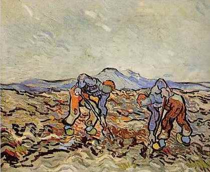 Peasants Digging Potatoes - Vincent van Gogh