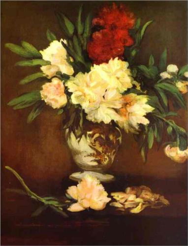 Peonies in a Vase - Edouard Manet