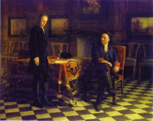 Peter the Great Interrogating the Tsarevich Alexei Petrovich - Nikolay Gay