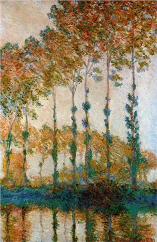 Poplars on the Banks of the Epte, Autumn - Claude Monet