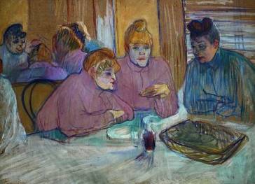 Prostitutes Around a Dinner Table - Henri de Toulouse Lautrec