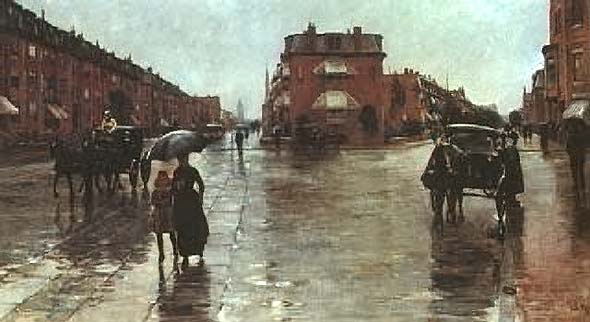 Rainy Day on Columbus Street in Boston - Childe Hassam