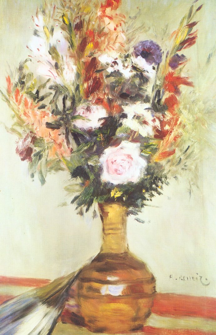 Roses in a Vase 1872 - Pierre Auguste Renoir