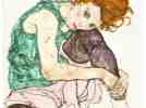 Sitting Woman with Legs Drawn Up - Egon Schiele
