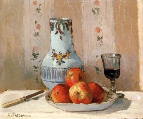 Still Life with Apples and Pitcher - Camille Pissarro