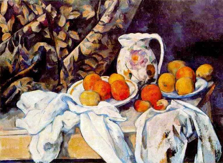 Still Life with Curtain and Picture - Paul Cezanne