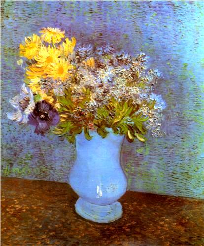 Vase of Lilacs, Daisies and Anemones - Vincent Van Gogh