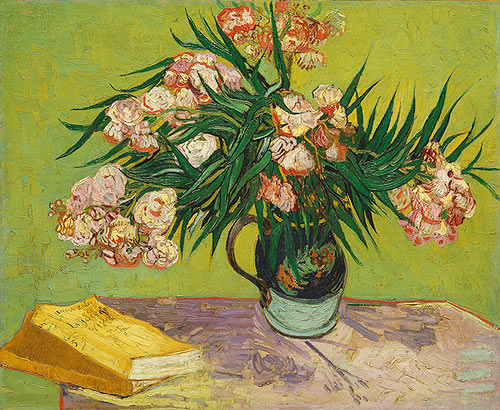 Vase with Oleanders and Books - Vincent Van Gogh