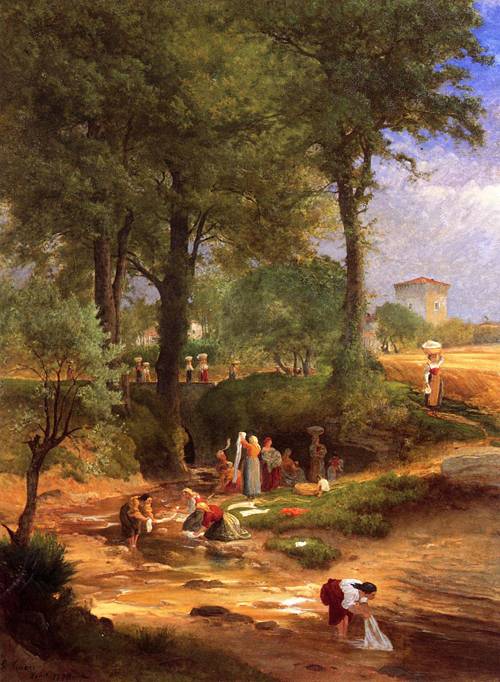 Washing Day near Perugia (Italian Washerwomen) - George Inness