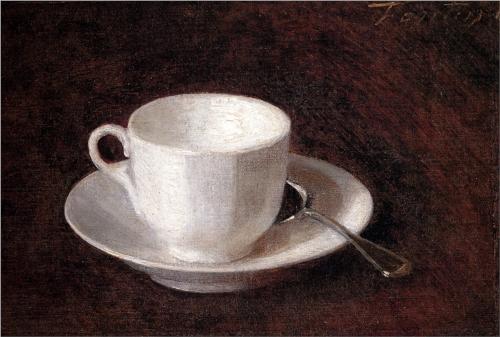 White Cup and Saucer - Henri Fantin-Latour