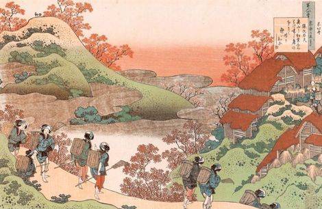 Women Returning Home at Sunset - Katsushika Hokusai