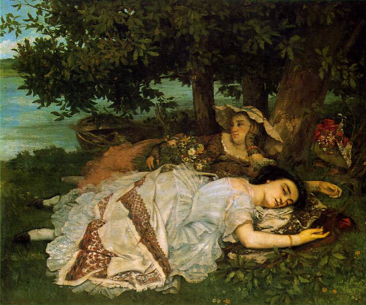 Young Ladies on the Seine - Gustave Courbet