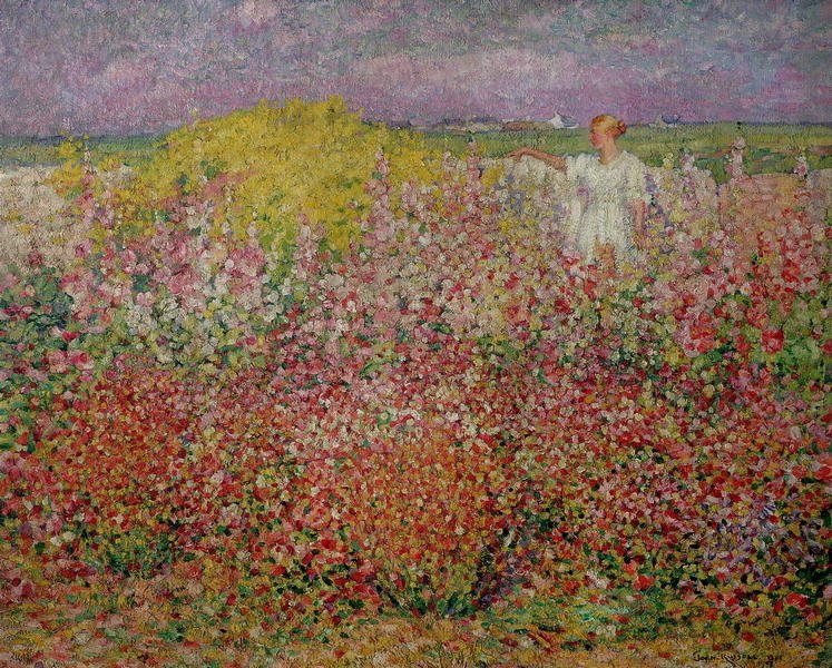 Mrs Russell Amongst the Flowers at Belle Isle - John Peter Russell