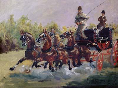 Alphonse Toulouse-Lautrec Driving His Mail Coach - Henri de Toulouse Lautrec