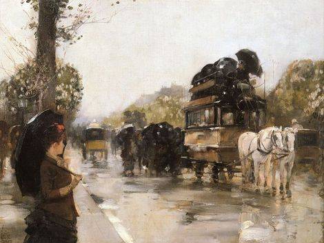 April Showers, Champs Elysees, Paris - Childe Hassam