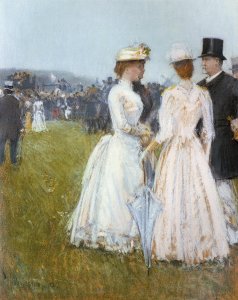 At the Grand Prix in Paris - Childe Hassam