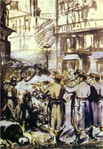 Edouard Manet - Barricade (Civil War)