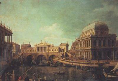 Basilica di Vecenza and the Ponte de Rialto - Canaletto