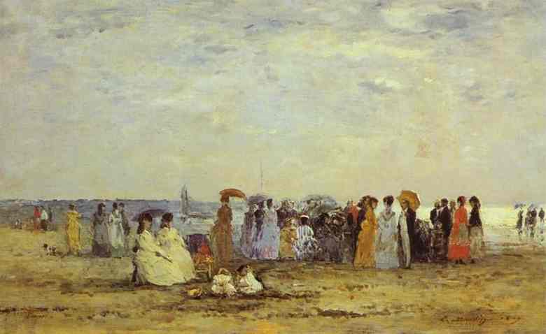 Bathers on the Beach at Trouville - Eugene Boudin