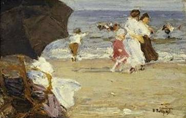 Beach Umbrella - Edward Henry Potthast
