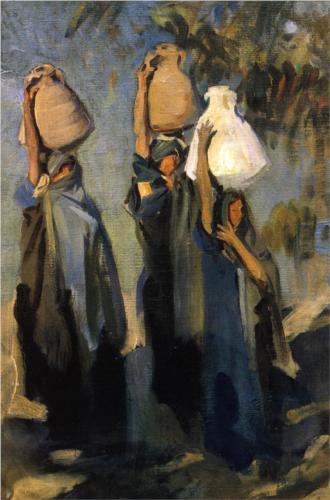 Bedouin Women Carrying Water Jars - John Singer Sargent